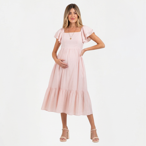 Momshaped™ Pink Maternity Dress-momshaped-S-momshaped